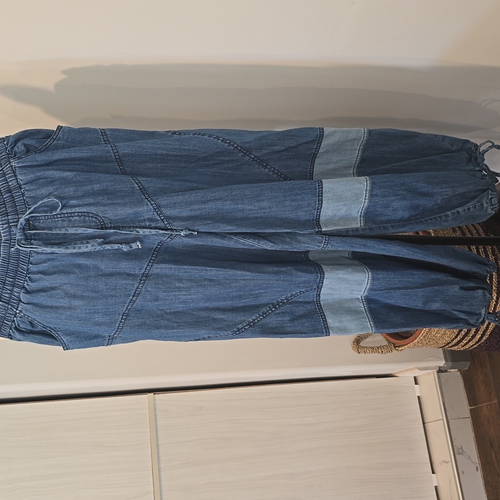 Pilcro High Rise Pull On Joggers Blue Denim - Picture 6 of 10